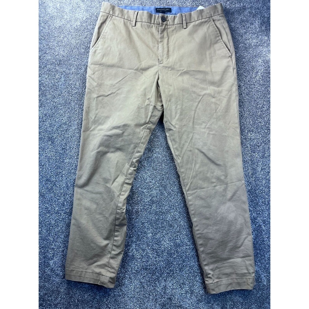 Banana Republic Mason Chino Mens Pants 35X30 Khaki Casual Cotton/Elastane